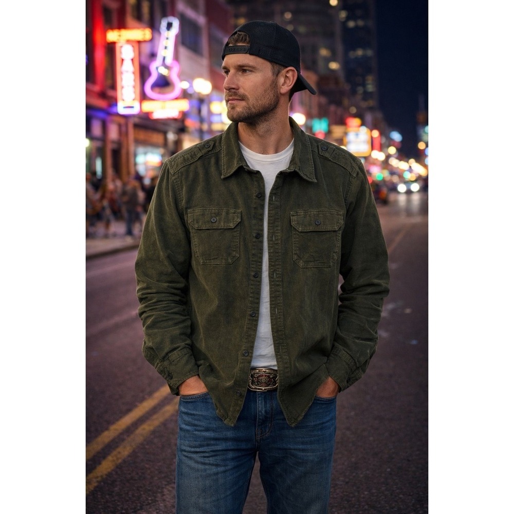Lands' End Olive Green Casual Button-Down Shirt